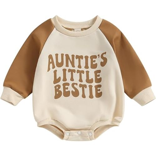 Kuriozud Newborn Baby Boy Girl Bubble Romper Funny Letter Long Sleeve Oversized Sweater Tops Fall Winter Clothes