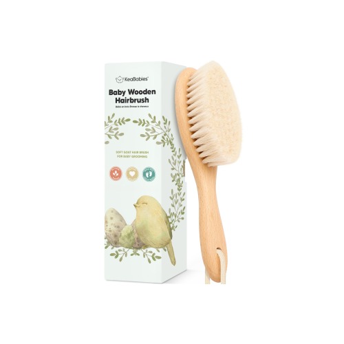 KeaBabies Baby Hair Brush, Walnut
