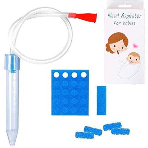 Baby Nasal Aspirator with 24 Filters,Mouth Suction Nasal Congestion Relief for Toddlers,Fast and Safe,Baby Shower Gift and Registry Essential