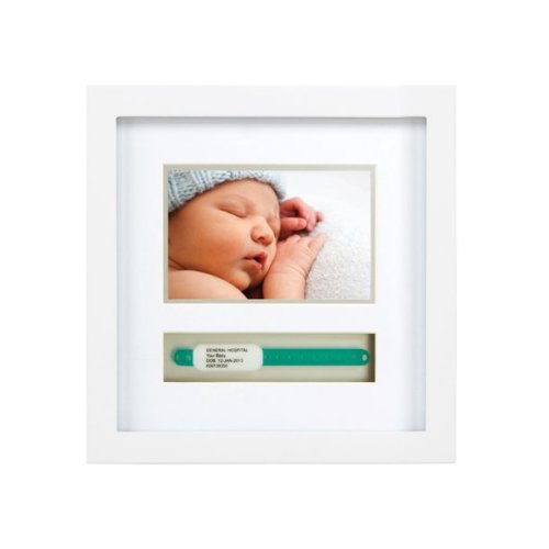 Pearhead Hospital ID Bracelet 4" X 6" Photo Frame, White, Newborn Keepsake