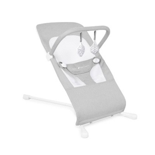 Baby Delight Highland Portable Bouncer - Pebble Gray: Folds for Easy Transport, 3-Point Harness, Steel Frame