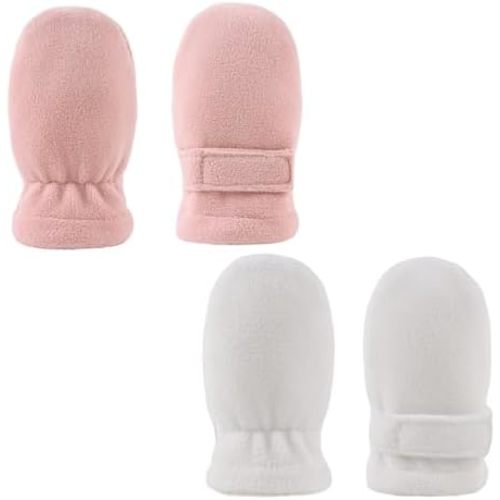 Newborn Baby Mittens Toddler Winter Warm Fleece Lined Gloves No Scratch Adjustable Mitten for Infant Boys Girls