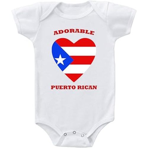Adorable Puerto Rican Puerto Rico Infant Toddler Baby Bodysuit One Piece 12 Months White