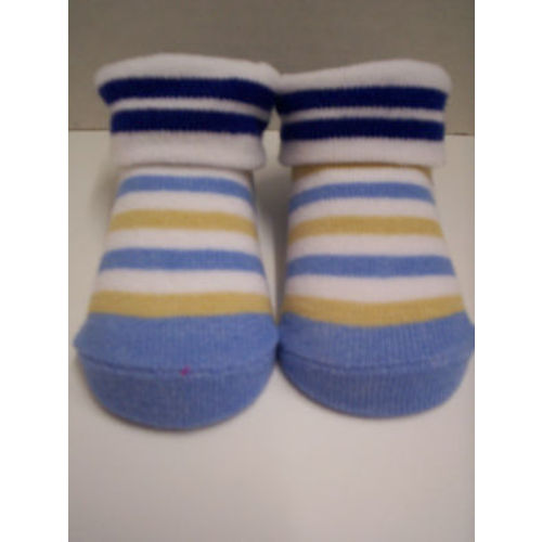 Socks, Baby Boy, Designer Stripe Print by Baby Vision, Size 0-9 Mos, New