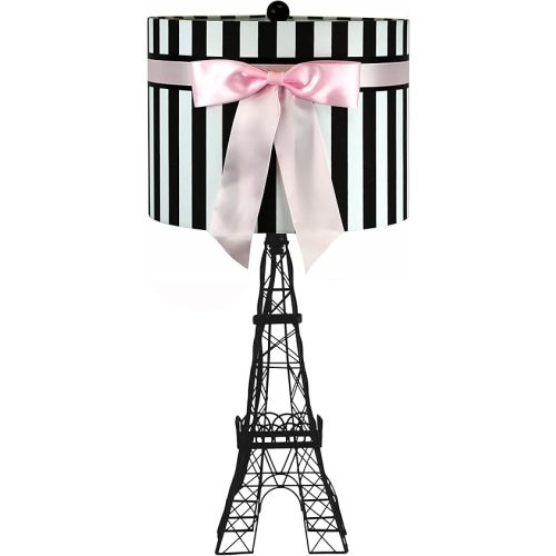 24.5" The Eiffel Tower Base Table Lamp with Bowknot Shade, Table Lamp for Girl's Room
