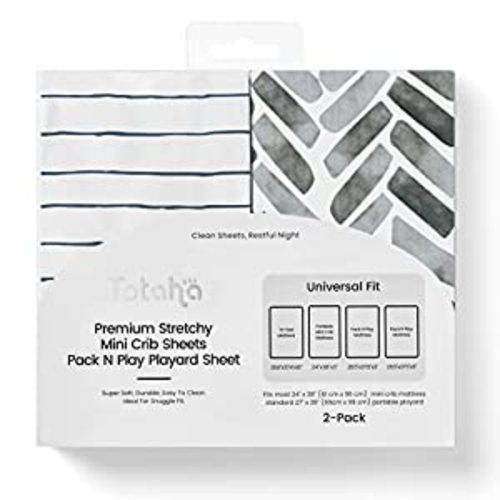 Premium Stretchy Pack N Play Playard Sheets | Mini Crib Sheets (2-Pack)