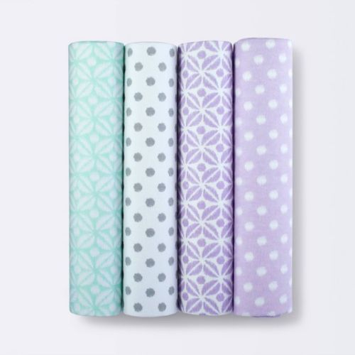 Flannel Baby Blankets Pretty In Purple 4pk - Cloud Island™ Purple