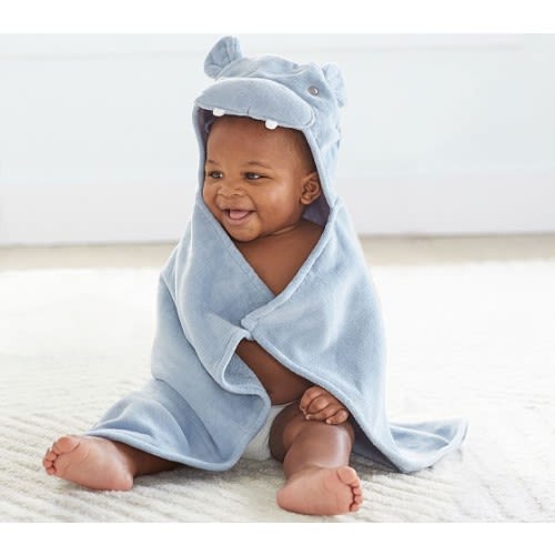 Hippo Baby Hooded Towel | Pottery Barn Kids