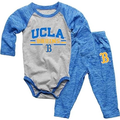 Wes and Willy Baby College Sports Fan Long Sleeve One Piece and Pant Set
