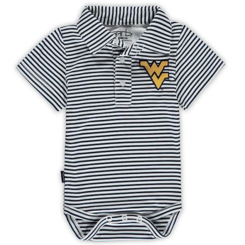 Navy/White WVU Mountaineers Striped Short Sleeve Bodysuit (0-3 months)