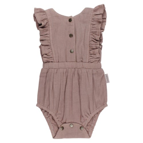 Ruffle Organic Cotton Gauze Romper