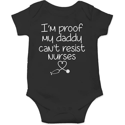 I'm Proof My Daddy Can't Resist Nurses - Funny Dad to Be Gifts - Cute Infant One-Piece Baby Bodysuit