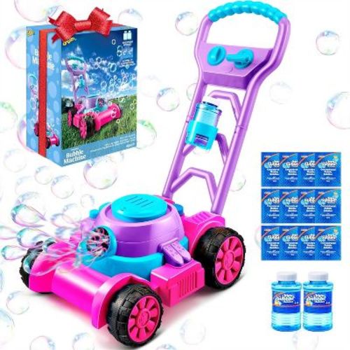 Joyfy Bubble Lawn Mower Toddler Toys, 15 Pcs Bubble Machine Summer Outdoor Toys Games For Toddlers Preschool Kid Boys Girls Birthday Easter Gifts-pink