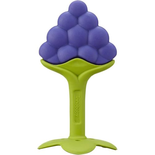 Innobaby Original Teethin Smart EZ Grip Fruit Teether and Sensory Toy for Babies and Toddlers in Grape. BPA Free Teether