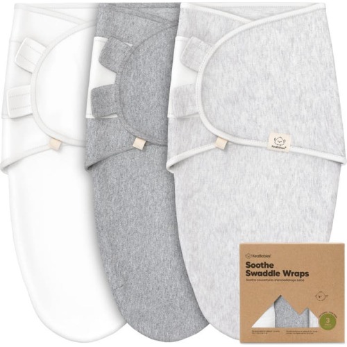 KeaBabies 3-Pack Soothe Swaddle Wraps, Cloud