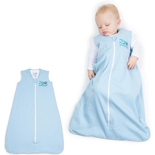 Baby Merlin's Magic Dream Sleep Sack - 100% Cotton Baby Wearable Blanket Sleep Suit - 6-12 Months (Blue)