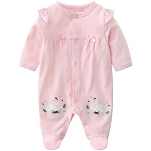 Baby One Piece Romper Soft Cotton Sleepwear Footed Jumpsuit for 0-12 Month Infant