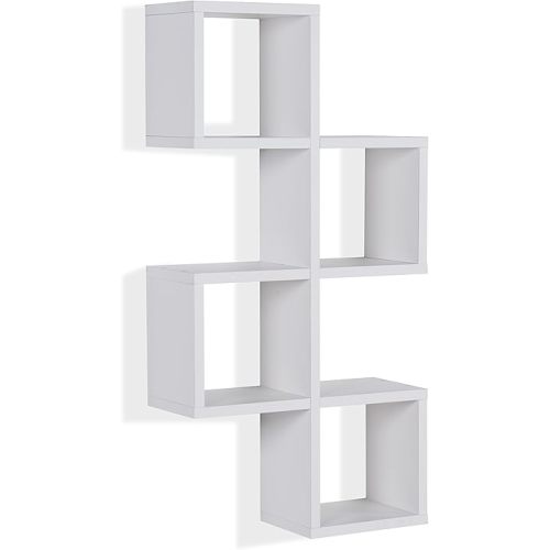 Danya B. Cubby Chessboard Wall Shelf - Horizontal or Vertical (White)