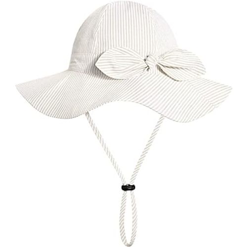 Baby Girl Sun Hat with UPF 50+ Outdoor Adjustable Beach Hat with Wide Brim Bucket Hats