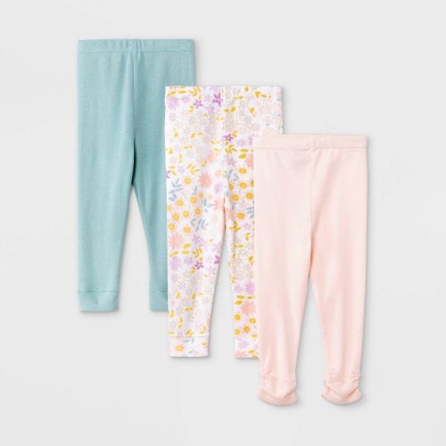 Baby Girls' 3pk 'in Bloom' Pants - Cloud Island™ Rose Pink