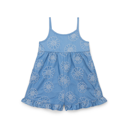 Wonder Nation Toddler Girls Cotton Sleeveless Romper with Ruffle Hem, Sizes 12M-5T
