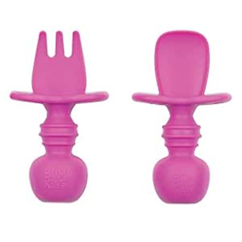 Amazon.com : Bumkins Baby Utensils, Utensil Set, Chewtensils Silicone Baby Spoons for Dipping, Self-Feeding, Baby Led Weaning, Training Spoons, First Stage, Babies 6 Up Months : Baby
