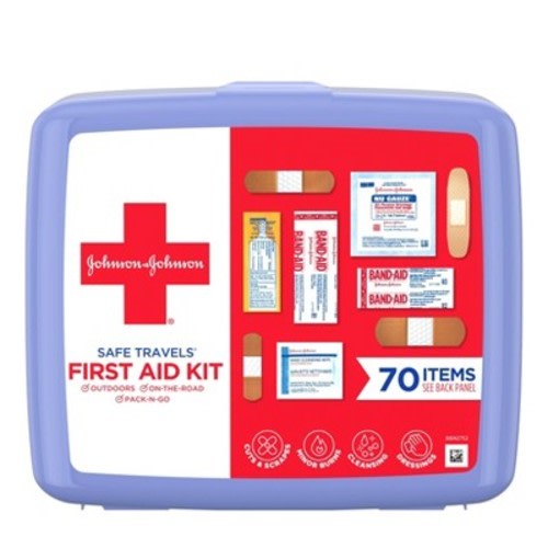 Johnson & Johnson Safe Travels First Aid Kit - 70 pc