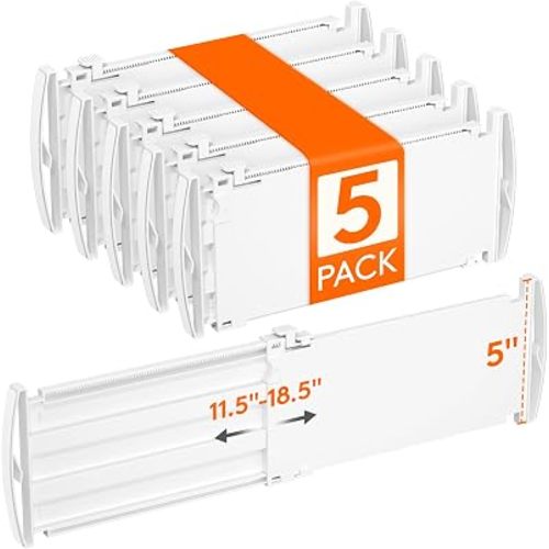 Lifewit 5" Tall Drawer Dividers, Adjustable Deep Drawer Organizer Clothes