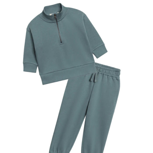 Organic 2-Piece Fleece Quarter Zip and Pant Set