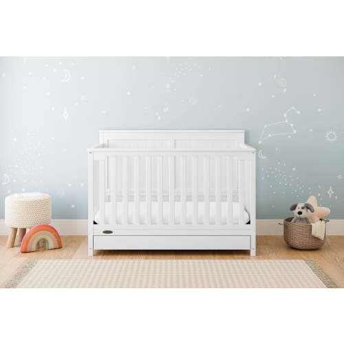 Graco Hadley 5-in-1 Convertible Baby Crib with Drawer, White