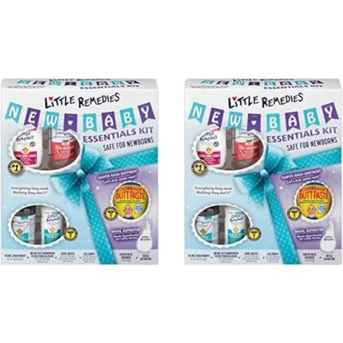 Little Remedies New Baby Essentials Kit, 6 Piece Kit for Baby's Nose and Tummy (Pack of 2)