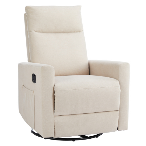 GIANNA Glider Rocker Recliner Chair with Adjustable Backrest and Footrest, Beige