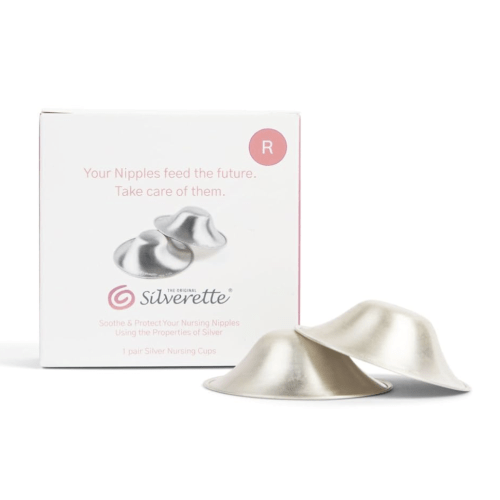SILVERETTE The Original Silver Nursing Cups, Nipple Covers for Breastfeeding, Regular
