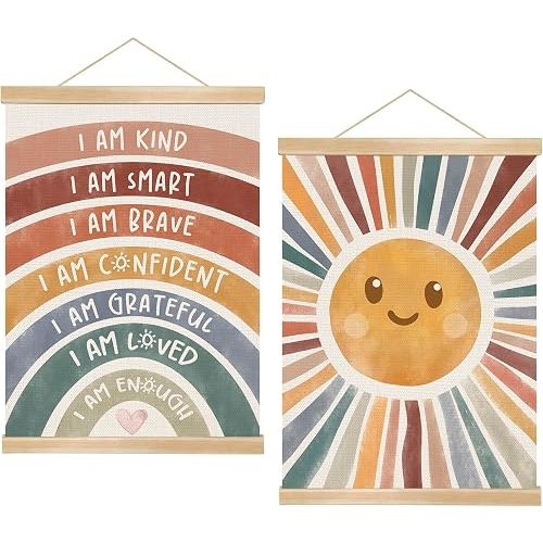 Positive Affirmations Linen Posters Set of 2