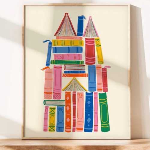 Book Castle Wall Art Print - Etsy (8x10)