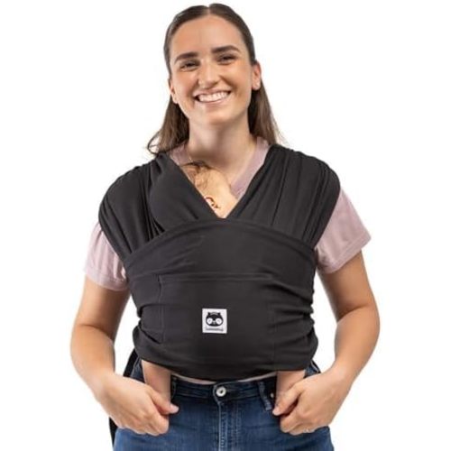 Cuddlebug CuddleCarry™ Hybrid Baby Wrap Carrier-Lightweight Easy to Wear Infant Carrier, Front Carry, Adjustable Baby Wrap Newborn to Toddler, Stretchy Ergonomic Hands-Free Design, 0-36m (8-35 lbs)