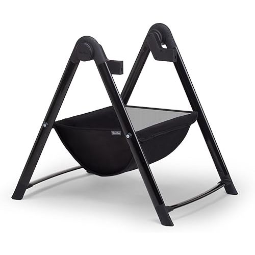 Silver Cross Dune & Reef Bassinet Stand - Portable and Foldable, Easy to Transport, Bassinet Stand with Storage Basket, Convenient and Lightweight Stand, Baby Sleep Essentials - Black