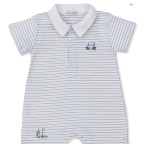 Fairway Foursome Blue Stripe Short Playsuit