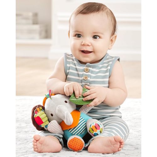 Skip Hop Bandana Buddies Baby Activity and Teething Toy with Multi-Sensory Rattle and Textures, Elephant - Activity Toy