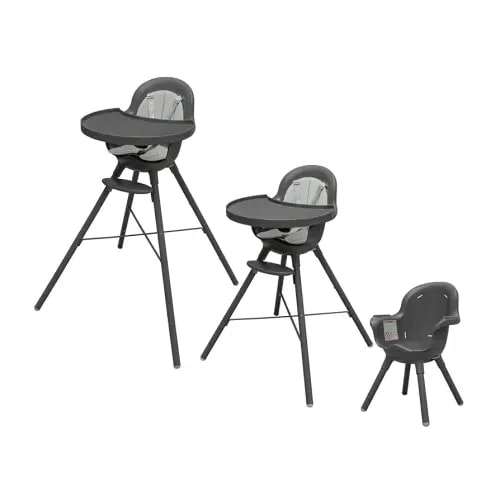 Boon GRUB Adjustable Baby High Chair - Convertible High Chair and Toddler Chair - High Chairs for Babies and Toddlers 6 Months to 6 Years - Dishwasher Safe - Gray
