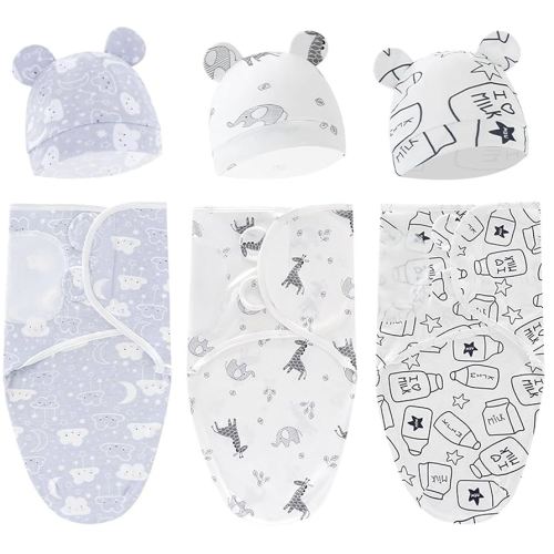 3-Pack Organic Swaddle Sleep Sacks - Newborn Ergonomic Swaddles 0-3 Months - Baby Blanket Wrap