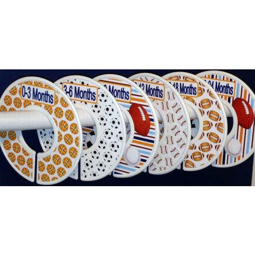 Baby Closet Dividers in Sports Theme Basketball Soccer Baseball Football CD715 Baby Boy Nursery Shower Bedding Gift