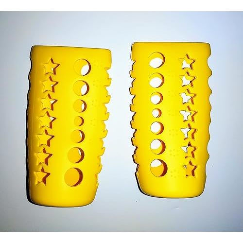 Silicone Glass Baby Bottle Cover by HNR - 2 Pack Yellow