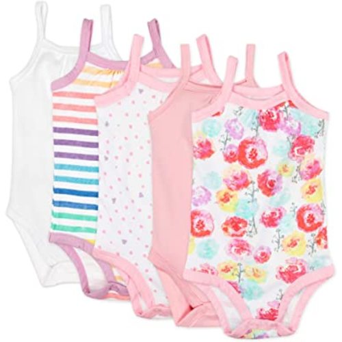 HonestBaby Baby One-Piece 100% Organic Cotton Sleeveless and Cami Bodysuits, Multipack (Legacy)