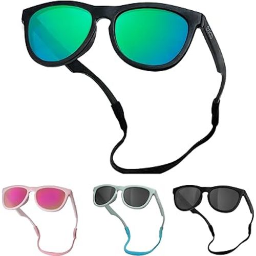 Flexible Polarized Newborn Baby Bendable Sunglasses with Strap for Infant Toddler Boys Girls Age 0-24 Months D718
