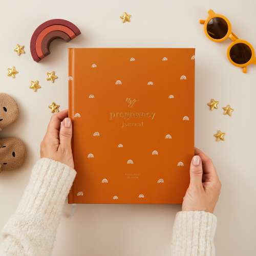My Pregnancy Journal, Expectant Mother Gift, Pregnancy Planner - Rainbow - gift for parents to be, pregnancy record book w/gilt edges
