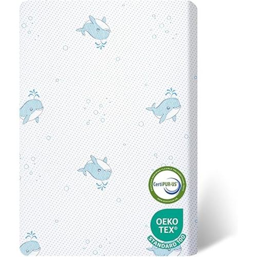 Pack and Play Mattress Pad 38x26 Pack n Play Mattresses, Dual Sided Memory Foam Crib Mattress for Baby Toddlers, Portable Crib Mattress for Pack N Play with Removable Cover