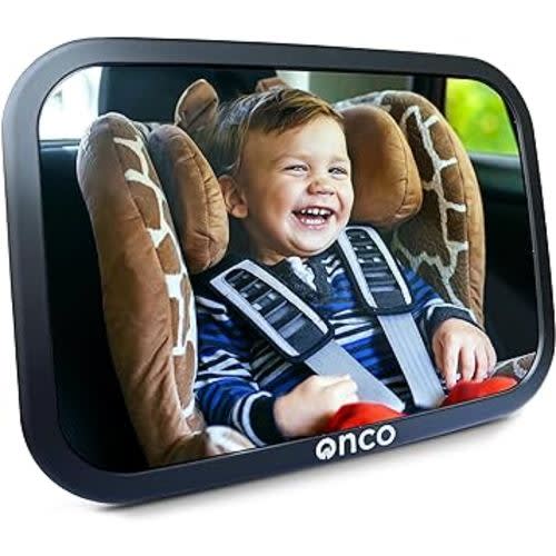 Onco Baby Car Mirror Rear Facing - Double Award-Winning Car Mirror for Baby, 100% Shatterproof Baby Mirror for Car Journeys, Shakeproof Car Seat Mirror for Baby Rear Facing, Universal Car Mirror Baby