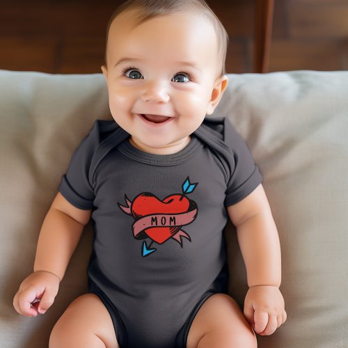 Baby mom tattoo onesie, MOther's Day gifts, cute baby tattoo outfit, funny baby onesie, baby shower gift for mom