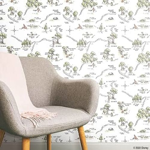 Disney Winnie The Pooh 100 Acre Wood Map Peel & Stick Wallpaper by RoomMates, RMK12440RL